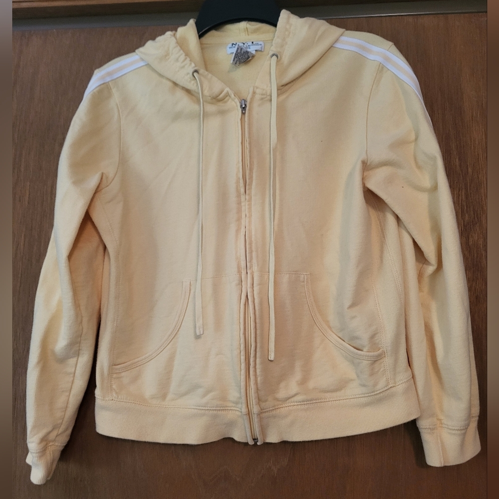 Petite L yellow zip hoodie